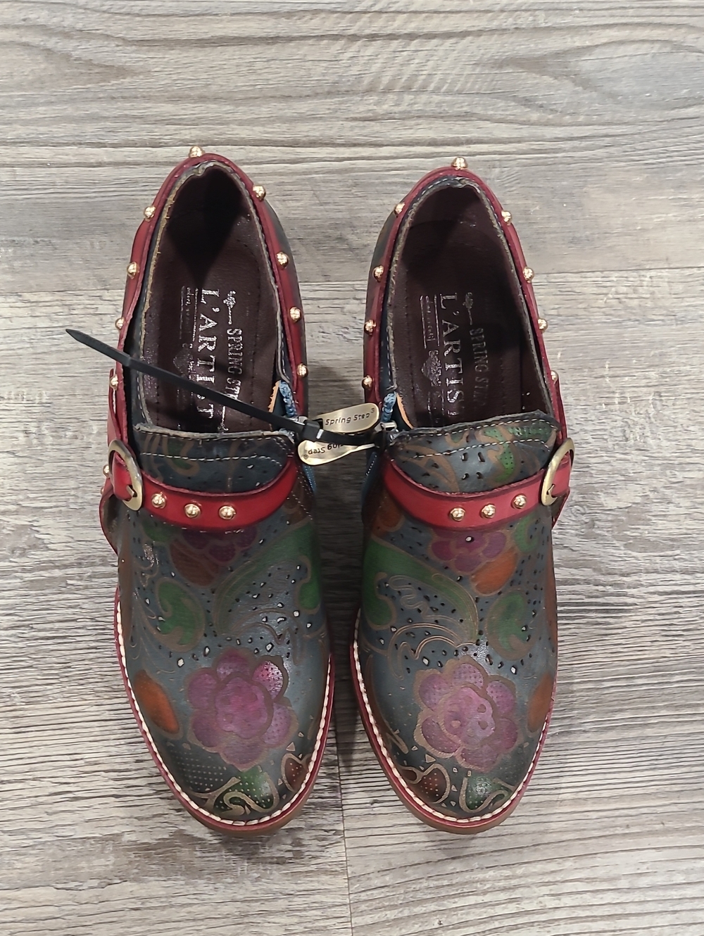 L’artiste By Spring StepFiraplay Green Floral Ankle Boot Size 36/5.5 - Picture 3 of 6